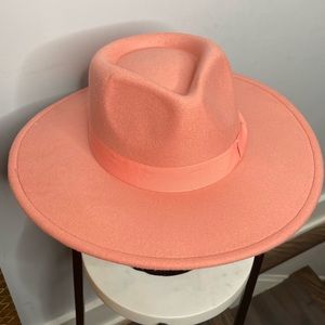 Peach Wool Fedora Hat